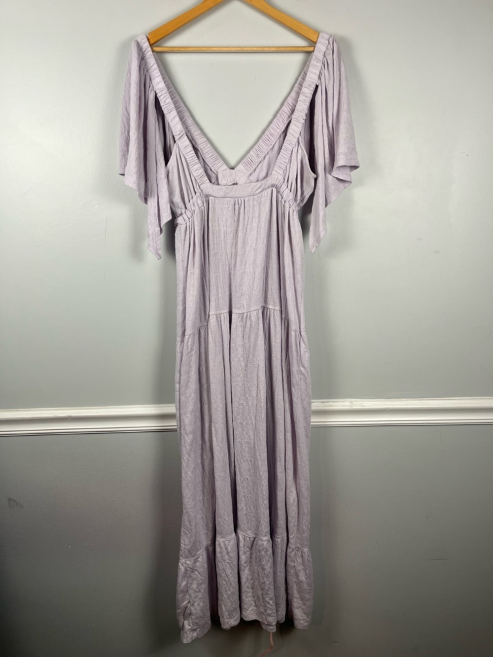 Free people beach La La Maxi Dress in lavender size large - Picture 7 of 9
